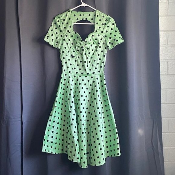 Voodoo Vixen Dresses & Skirts - Voodoo Vixen Pinup Spring Swing Dress w Polka Dots